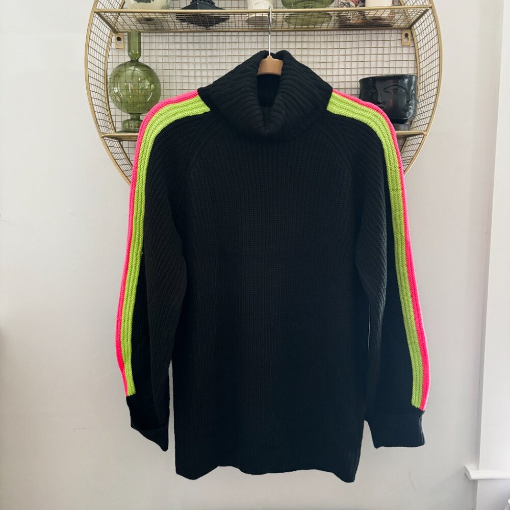 NWT - Future Collective Kahlana Barfield Brown Neon Stripe Sweater